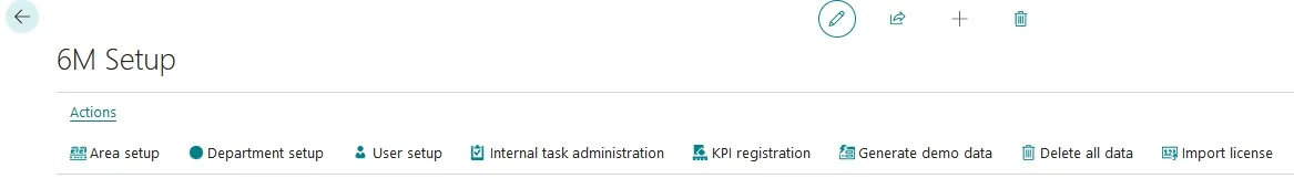 A beállítás menüsora a terület, szervezet, felhasználó, belső feladat és KPI menüpontokkal.