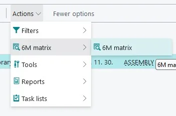 A 6M mátrix indítása az actions menüből.